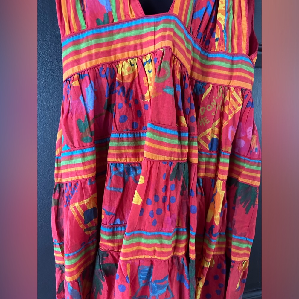 FARM Rio Red Multicolor Striped & Floral Mini Dress - Picture 3 of 3